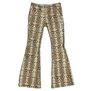 Women's Penny Snakeskin Printed Pull-On Flare-Leg Jeans, W26